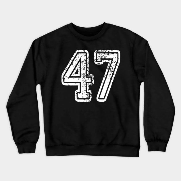 Number 47 Grungy in white Crewneck Sweatshirt by Sterling